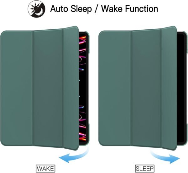 JETech Coque pour iPad Pro 12,9 Pouces (Modèle 2022/2021, 6ème/5ème Génération), Support la Charge de Pencil, Housse étui avec Veille/Réveil Automatique (Vert Brumeux) – Image 6