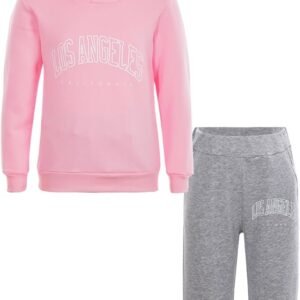 RUNQHUI Survêtement Fille Garçon Enfant Sweat à Capuche Pantalon Jogging Ensemble Sport Automne Hiver Décontracté 3-13 Ans