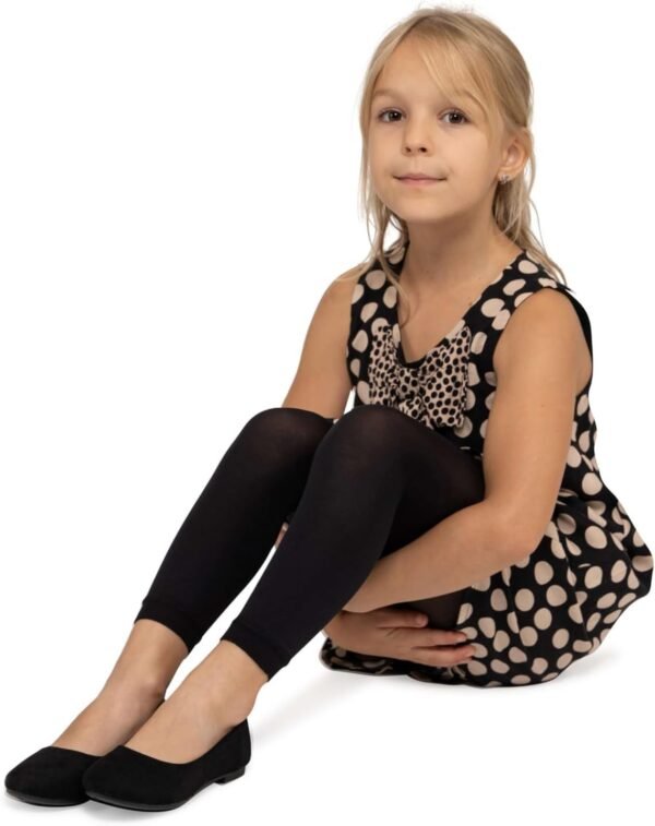 looksy Lot de 3 paires de collants de danse opaques pour petites filles Longueur 7/8 Pantalon de gymnastique à la mode pour enfants Alice, ensemble de 3 paires – Image 3