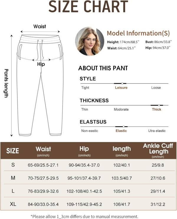 heekpek Pantalon Cargo pour Femme Pantalons de Jogging en Coton Doublé de Polaire Pantalon Large à Taille Haute Automne Hiver Vêtements de Sport pour Le Yoga, Le Fitness – Image 7
