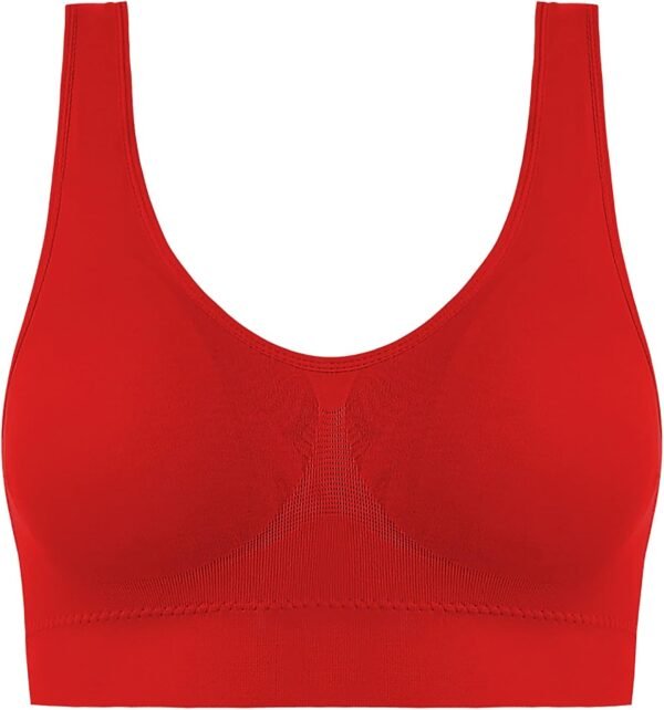 Generisch 2026 - Soutien-gorge de sport MID Keyhole sans coutures pour femme avec coussinets amovibles - Vêtement de service - Soins pour femmes, rouge, XL – Image 2
