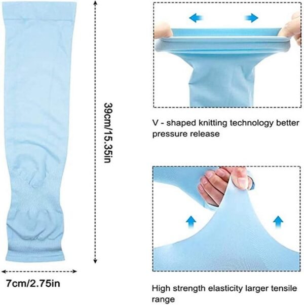 Manchettes de Sport,Manches de Protection pour Bras de Sport 4 Paires Housse de Protection UV Douce et Respirante Couvercles de Refroidissement pour Les Bras Extensibles aux Coudes – Image 7