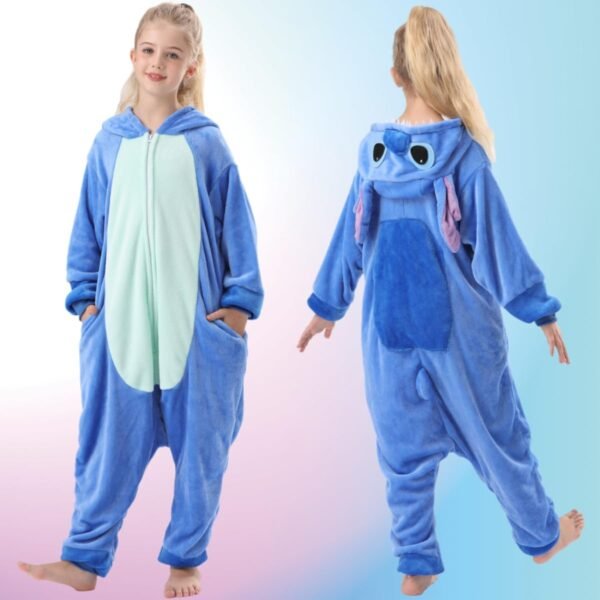 ALANTOP Pyjamas Enfants Cosplay Cartoon Animaux à Capuche Combinaison Vacances Pyjamas Garçons Filles Grenouillères Vêtements de Nuit Enfants 3-12 Ans – Image 3