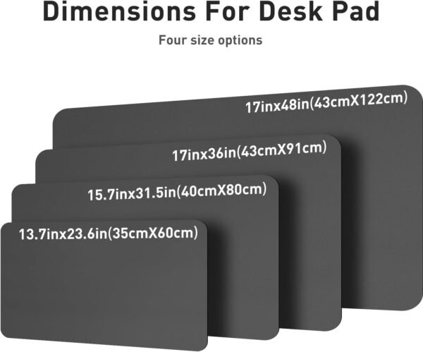 Aothia Sous-main, tapis de bureau en cuir PU, tapis de souris, protection de bureau antidérapante, bloc-notes de bureau étanche pour le bureau et la maison (122x43cm, Gris) – Image 3