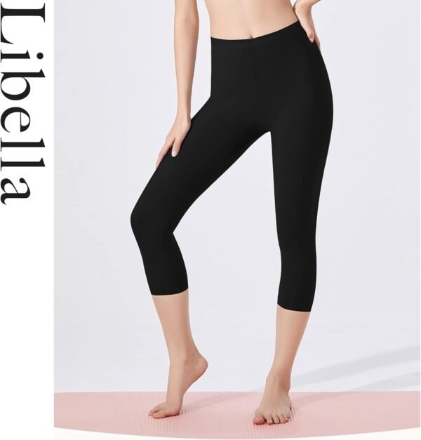 Libella Legging Femme 3/4 Pantalon Coton de Sport Jegging Taille Haute Femmes Yoga Opaque Doux Grande Taille Fitness Multicolore 4161 VA – Image 3