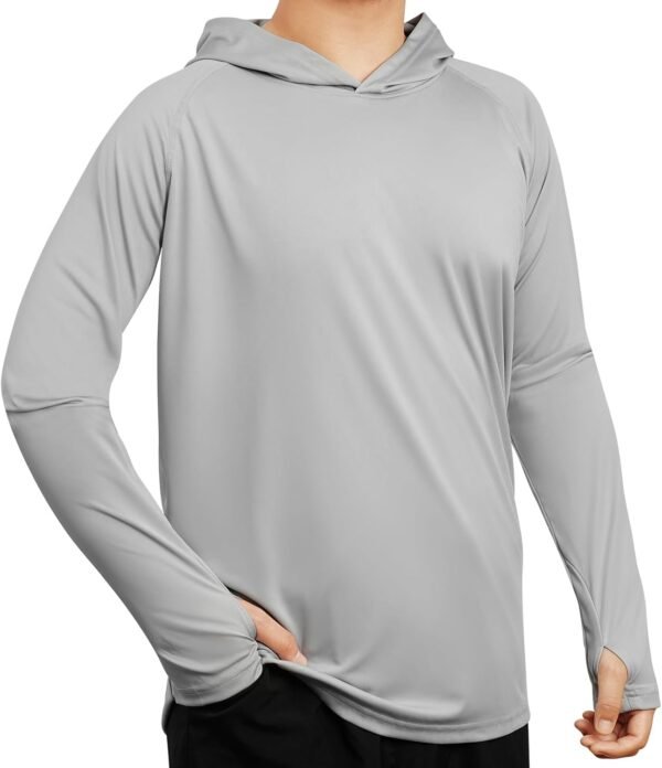 DiULi Veste Anti-UV Homme à Capuche - Manches Longues Respirantes UPF50+, Léger & Rapide Séchage, Parfait pour Randonnée, Voyage et Sport – Image 8