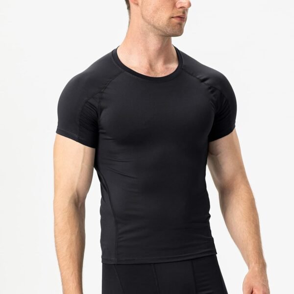 Tee Shirt Compression Homme Manches Courtes, T Shirt Sport Séchage Rapide Respirant Maillot Running Baselayer Haut – Image 3