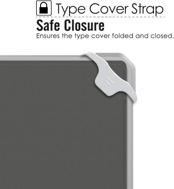 MoKo Coque Compatible Avec Microsoft Surface Pro 7 / Pro 6/Pro 5/Pro 2017/Pro 4/Pro LTE, Étui de Protection Robuste Tout-en-Un avec Porte-Stylo, Bracelet, Compatible Avec Clavier QWERTY - Gris Argenté – Image 5