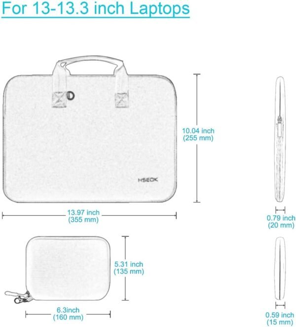 HSEOK 13-13,3 Pouces Housse pour MacBook Pro 14" M4/M3/M2/M1, Tous Les Modèles 13,3" MacBook Air/Pro, XPS 13/14, la Plupart des PC 13"-14" – Image 2