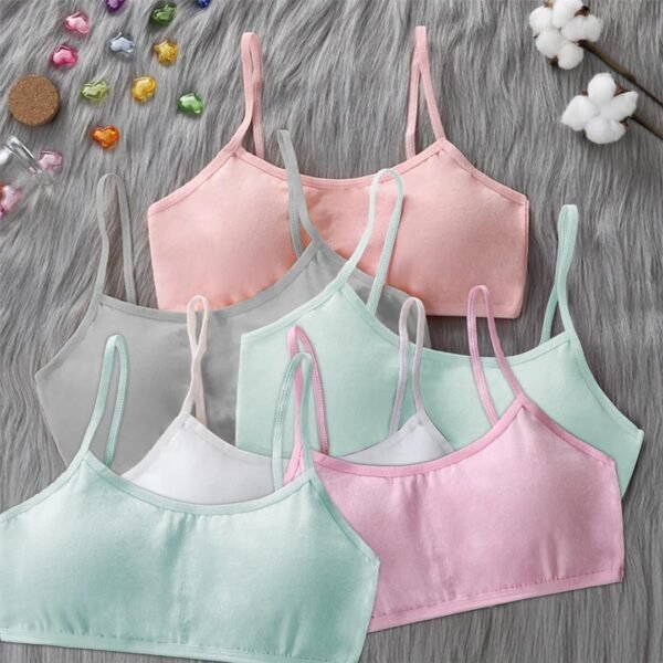 Channo Soutien-Gorge en Coton Basique pour Filles, SansAarmatures et avec Coussinets Amovibles – Image 4