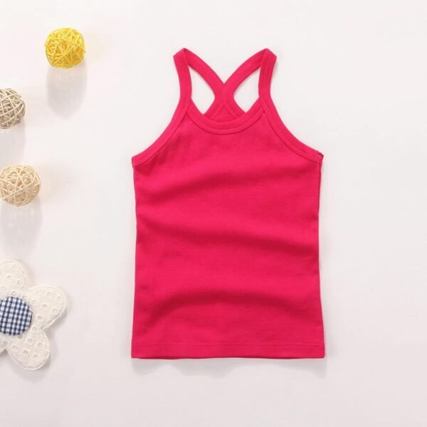 Vêtements pour filles Débardeur de danse dos nageur Crop Débardeur Soild sans manches Sport Danse Top Ballet Gymnastique Vêtements de danse Palettes T-shirt pour filles – Image 2