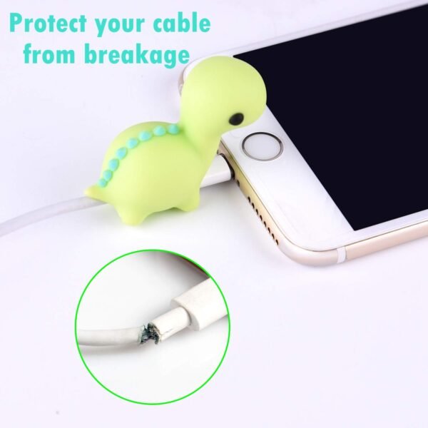 TUPARKA 18 Pcs Protege Cable pour iPhone/iPad USB foudre, câble en plastique Animaux Morsures de dinosaure mignon de poisson de charge Saver Câble, Accessoire pour téléphone Chargeur USB Protect – Image 2