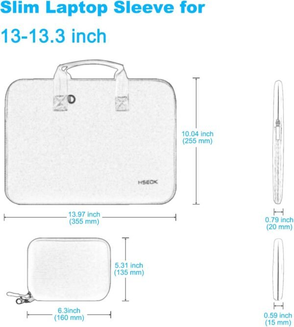 HSEOK 13-13,3 Pouces Housse pour MacBook Pro 14" M4/M3/M2/M1, Tous Les Modèles 13,3" MacBook Air/Pro, XPS 13/14, la Plupart des PC 13"-14" – Image 2