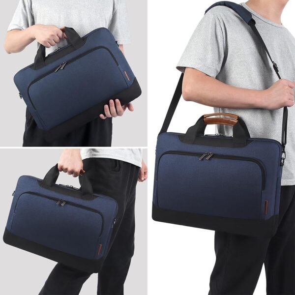 DOMISO 15-15.6 Pouces Sac pour Ordinateur Portable Affaires Mallette Compatible avec 15.6'' Lenovo Ideapad 330/ MacBook Pro/HP EliteBook 850 G3/Envy x360 15/Latitude 3580/Acer Chromebook/Asus,Bleu – Image 6