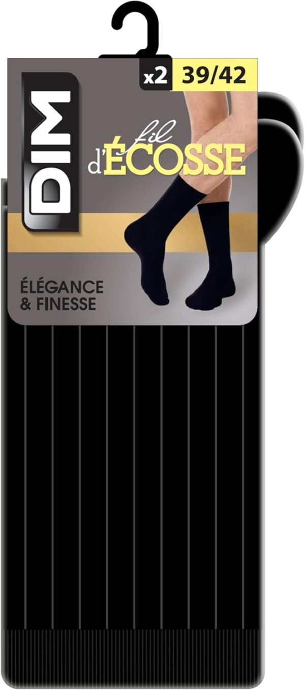 Dim Chaussettes Homme Fil D'Écosse Côtes Fines Élégance et Finesse x2 – Image 4