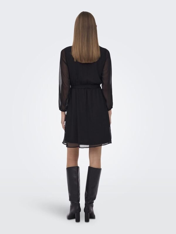 ONLY Robe Chemise Mini Manches Longues en Mesh imprimé avec col en V boutonné ONLCERA – Image 5