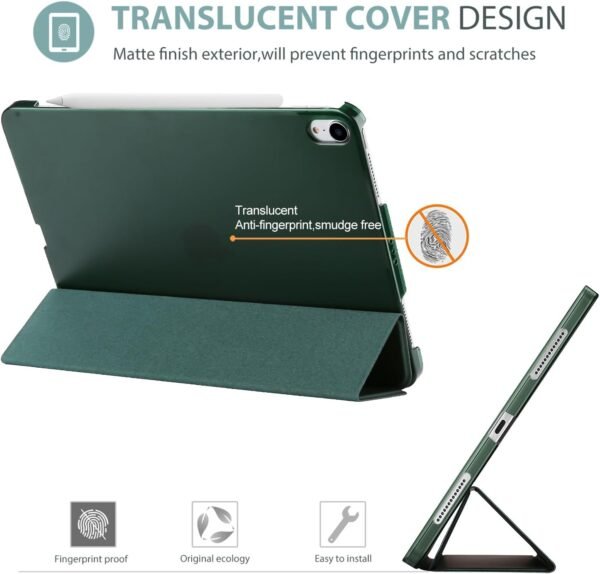 ProCase Coque pour iPad Air 11 Pouces (M3) 2025/(M2) 2024, Air 5ème 2022/4ème 2020 10.9 Pouces, Étui de Protection Anti-Chute, Rabat Magnétique Stable -Vert Nuit – Image 4