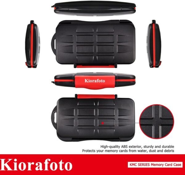 Kiorafoto Étui pour Cartes Mémoire, 12 Emplacements Résistant à l'eau et aux Chocs pour SD SDHC SDXC Professionnel Porte Carte SD avec Mousqueton- Petit et Portable – Image 8