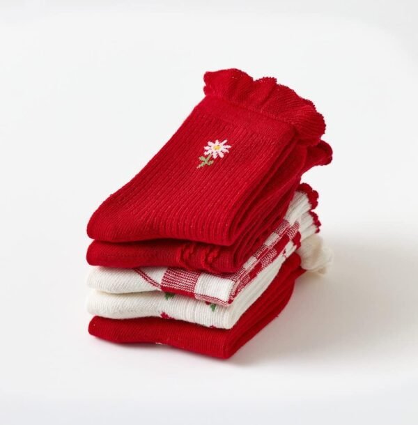 axy Lot de 5 paires de chaussettes colorées pour fille – Image 2