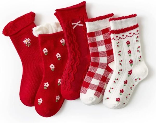 axy Lot de 5 paires de chaussettes colorées pour fille