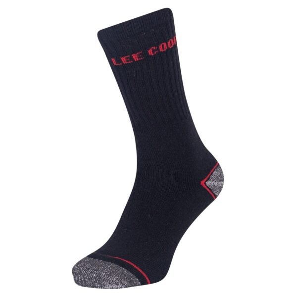 Lee Cooper LCSCK603 Chaussettes de travail pour hommes, noir/rouge, paquet de 5 – Image 2