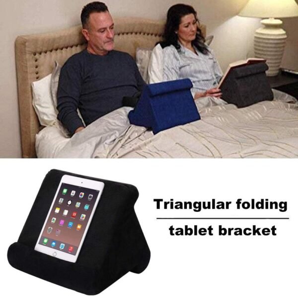 FANIER Support Universel pour Tablette iPad, Pad Pillow Support pour Coussins Souples Multi-Angles pour lecteurs de Livres électroniques, Smartphones, Lecteurs Électroniques, Magazines (Bleu Marin) – Image 2