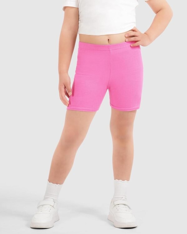 HASMES Lot de 3 shorts de cyclisme noirs en coton PE pour filles et filles - Pour la danse et la danse - Noir - Bleu marine et blanc – Image 2