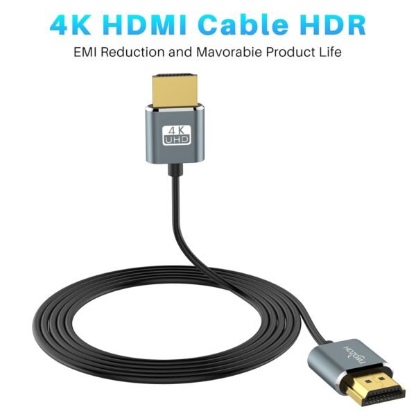 Twozoh Câble HDMI vers HDMI Slim 1M, extrêmement fin Câble HDMI flexible pour 4K/3D, 1080p, Ultra HD, 3D – Image 5