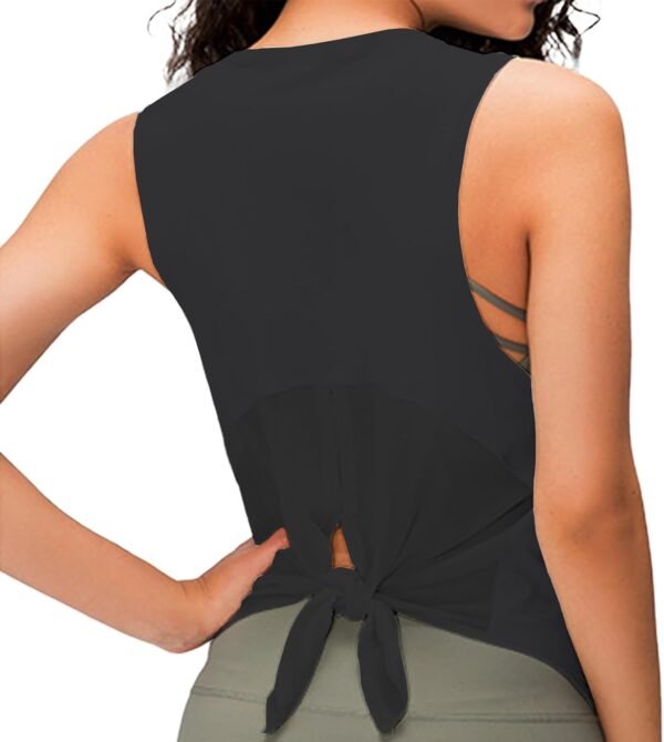 ATRACTIVOLL Débardeur de Sport Femme, Hauts de Yoga Shirt sans Manches, Respirant Rapide léger en Maille, Dos Nageur Gilet T-Shirts pour Running Fitness Gym Exercice Jogging Sportif Tank Tops