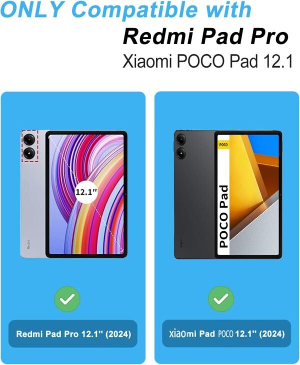 FOGARI Clavier pour Redmi Pad Pro 12.1 | Coque Clavier pour Xiaomi Pad POCO 12.1 Pouces 2024, AZERTY Français Clavier Détachable Bluetooth pour Redmi Pad Pro 12.1'', Vert Clair – Image 2