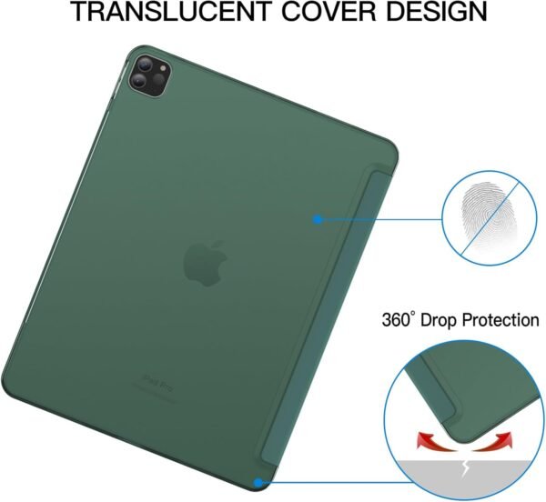 JETech Coque pour iPad Pro 12,9 Pouces (Modèle 2022/2021, 6ème/5ème Génération), Support la Charge de Pencil, Housse étui avec Veille/Réveil Automatique (Vert Brumeux) – Image 4