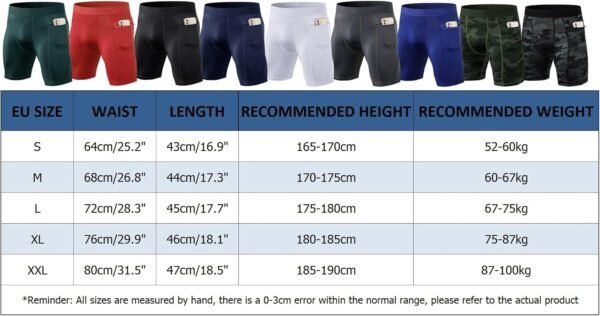 Homme Short de Compression Collants de Course avec Poche, Séchage Rapide Shorts de Sport Running Cycliste Leggings – Image 5