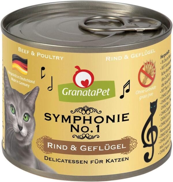 GranataPet Symphonie No. 1 Nourriture pour Chat sans céréales ni sucres - Filet en gelée Naturelle - 6 x 200 g