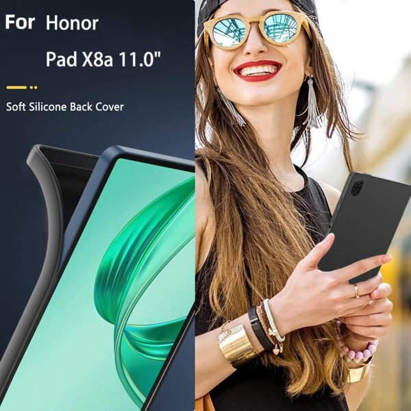 Coque pour Honor Pad X8a 11" 2024, Silicone TPU Souple Etui Housse Anti-Rayures Antichoc Case pour Honor Pad X8a - Noir – Image 5