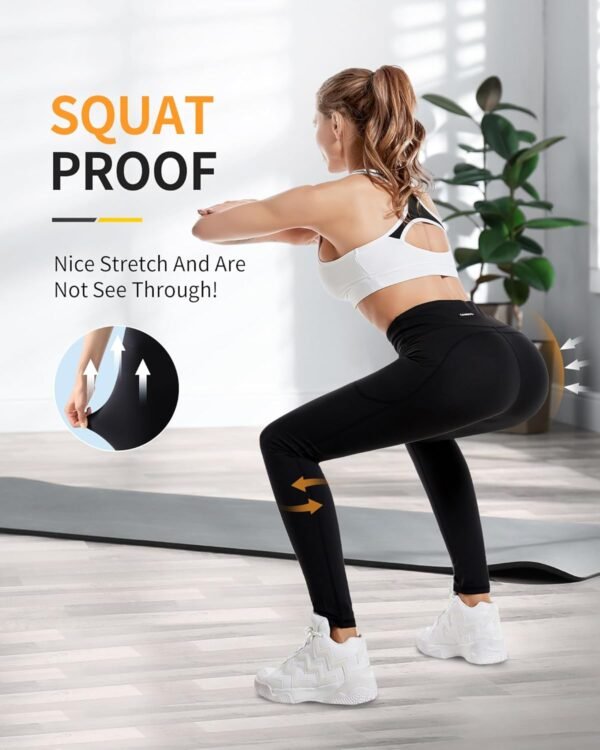 CAMBIVO Legging de Sport Femme, Leggings Push up Taille Haute Flexible, Pantalon Yoga Butt Lift et Contrôler du Ventre avec Poches pour Sport Pilates Running Fitness – Image 7