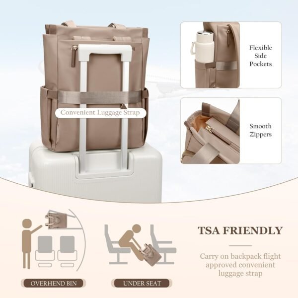GOLF SUPAGS Sac à dos Convertible pour Ordinateur Portable pour Femmes Sac de Voyage Décontracté Notebook pour Travail Collège Voyage Loisirs – Image 7