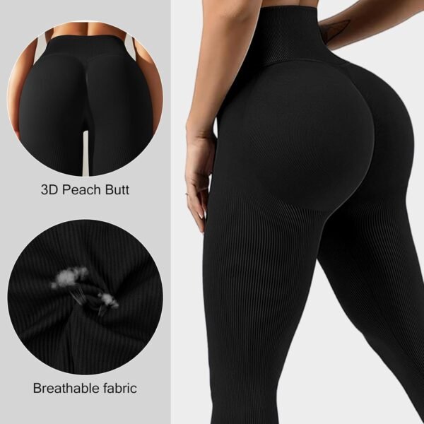 Zilams Legging de Sport de Compression Femme Taille Haute Scrunch Butt Leggings Push Up Fitness Pantalon de Sport Yoga Opaque sans Couture Slim Fit – Image 6