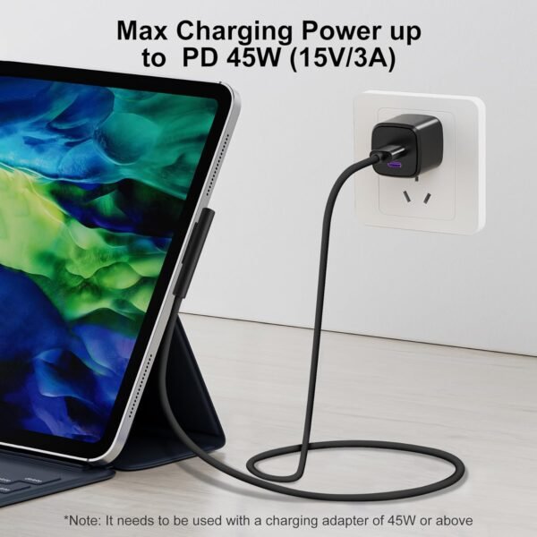 Câble de charge magnétique USB-C mâle vers Surface, prend en charge PD jusqu'à 45 W (15 V/3 A), charge rapide, compatible avec Microsoft Surface Pro 7/6/5/4/3 Go/Book Surface Laptop 4/3/2, 1 m/3,28 pi – Image 4