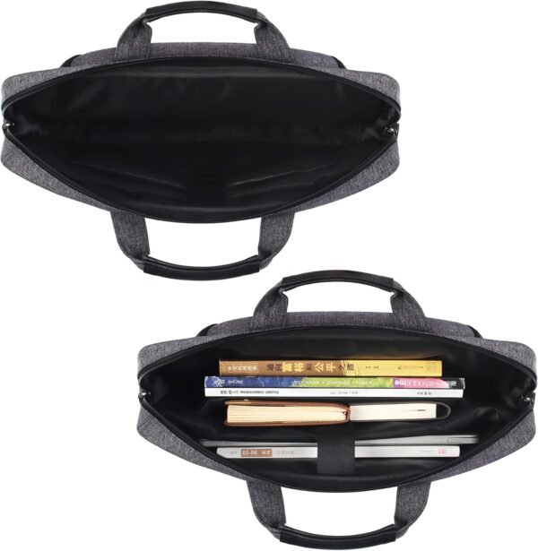 DOMISO Sacoche Ordinateur 14 Pouces Imperméable Pochette PC Portable Sac à Bandoulière Homme pour 14" Acer Aspire 1 Swift 3 / HP Stream 14 Pavilion 14 / Lenovo IdeaPad/Asus, Gris Foncé＋Noir – Image 3