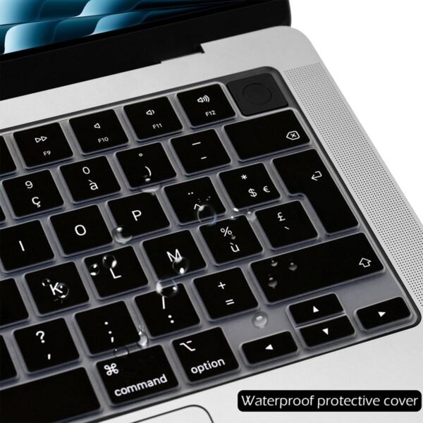 Arisase Housse de clavier ultra fine en silicone pour MacBook Air 13,6"/15,3" avec puce M4 2025 - Accessoire de protection souple pour ordinateur portable MacBook Air 13,6"/15,3" (français) – Image 6