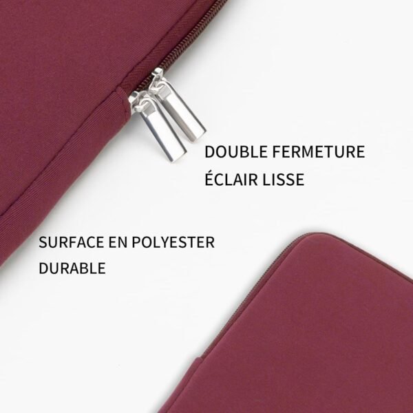 RAINYEAR 15,6 Pouces Housse pour Ordinateur Portable étui de Protection étui de Transport Housse de Poche à glissière Compatible avec 15,6 Pouces Ordinateur Portable Ultrabook Chromebook(Rouge) – Image 2