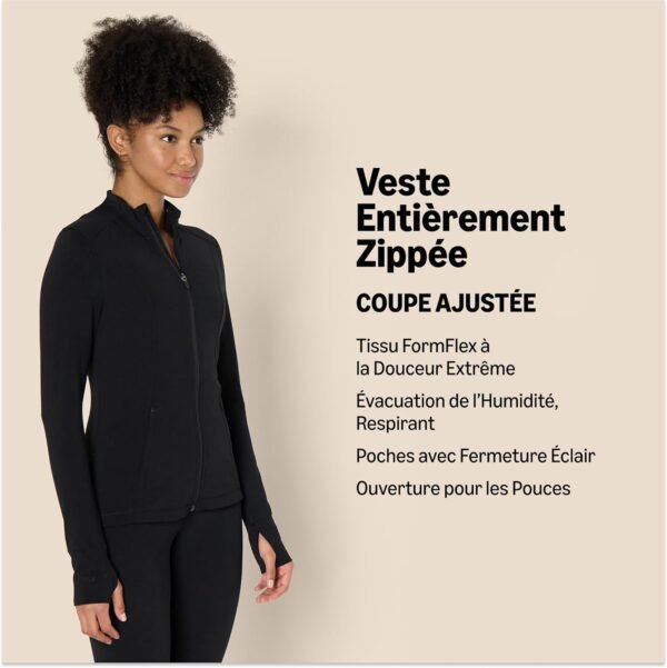 Amazon Essentials Veste Zippée Active FormFlex Ultra Douce, Coupe Ajustée Femme – Image 2