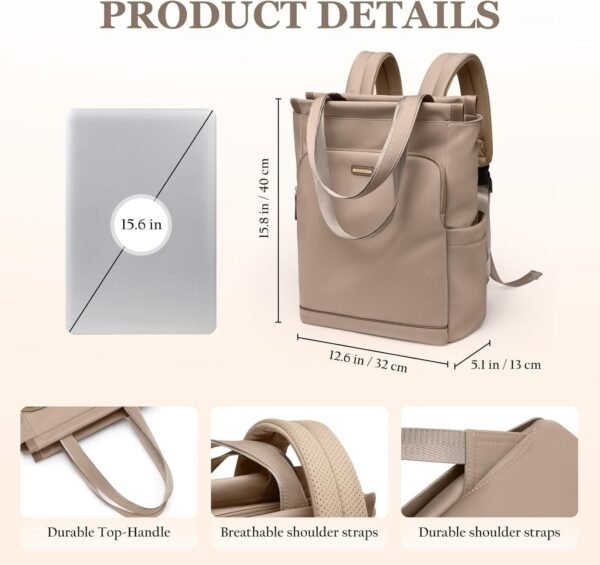 GOLF SUPAGS Sac à dos Convertible pour Ordinateur Portable pour Femmes Sac de Voyage Décontracté Notebook pour Travail Collège Voyage Loisirs – Image 5