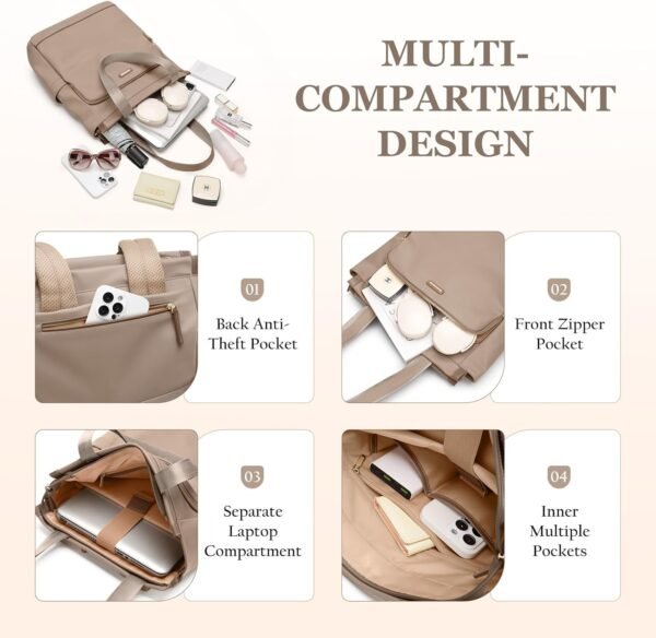 GOLF SUPAGS Sac à dos Convertible pour Ordinateur Portable pour Femmes Sac de Voyage Décontracté Notebook pour Travail Collège Voyage Loisirs – Image 3