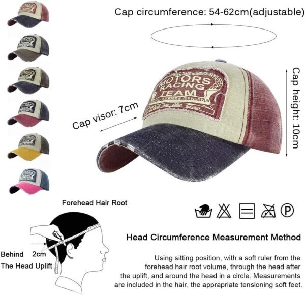 Tuopuda® Casquette de Baseball Vintage Unisexe Sport Casquette Snapback Hip-Hop Snap Back Trucker Motorcycle Cap – Image 2