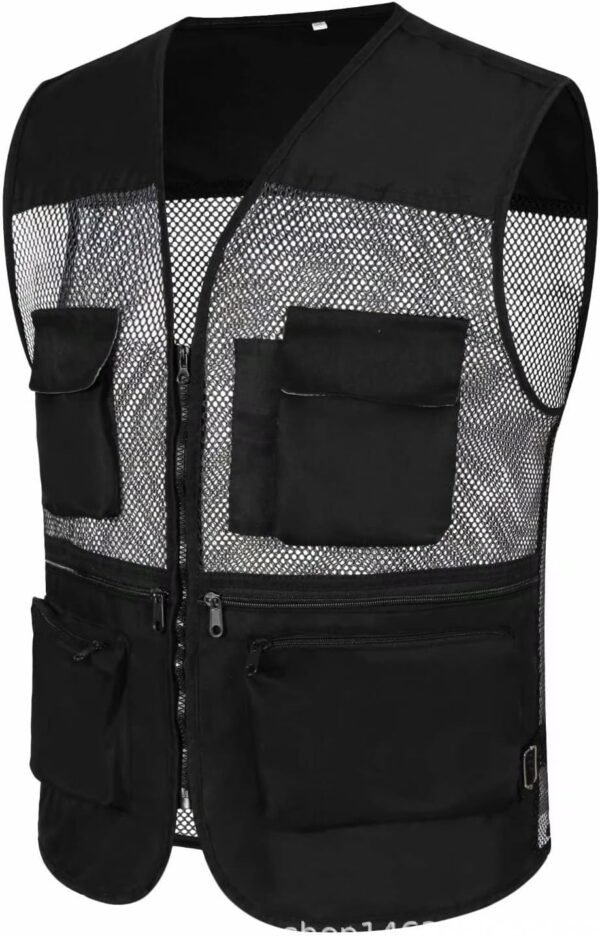 Gilet d'extérieur multifonction pour homme avec de nombreuses poches - Gilet de pêche sans manches - Gilet de travail d'été pour photographie, sport, séchage rapide - Gilet de champ lumineux