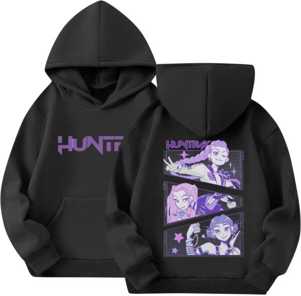 Générique Sweats à Capuche D-Demons Kpop Merch pour Fille Imprimés Huntr/X Pull à Manches Longues Kpop Witch Hauts Décontractés Hoodie