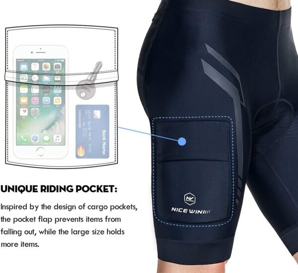 NICEWIN Sports Cuissard de Cyclisme pour Homme Vélo Shorts de 4D Gel Rembourré Séchage Rapid Pantalon VTT Respirant Cycliste – Image 2