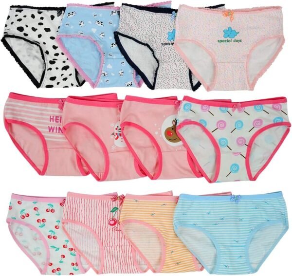 Kidear Série Enfants Culotte Culotte Culotte Enfant 12 Pièces sous-vêtements en Coton Doux pour Tout-Petit, âgés de 2 à 10 Ans