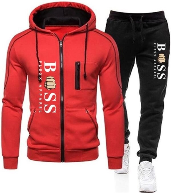WAZHAKU Survêtement de sport pour homme, long, confortable et surdimensionné, 2 pièces, sweat à capuche et pantalon, avec motif de lettres créatives, pour l’automne et l’hiver